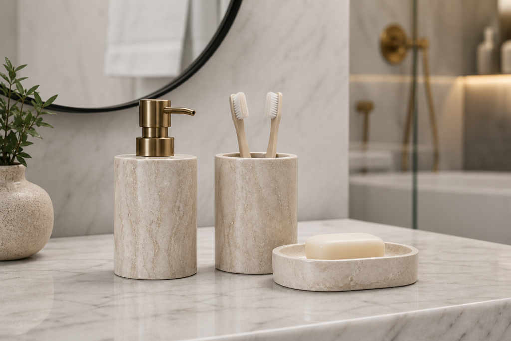 Matte Bathroom Accessory Set